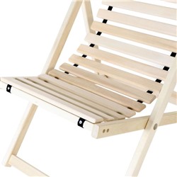 Шезлонг деревянный, 65×103×15 см, складной, липа