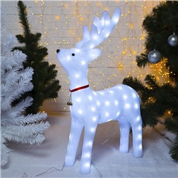 Светодиодная фигура «Олень матовый» 52×80×21 см, акрил, 80 LED, 8 режимов, 24 В, свечение белое
