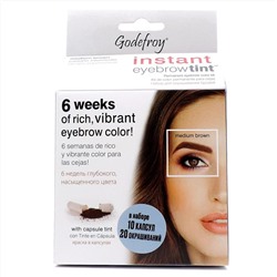 Godefroy Eyebrow Краска-хна для бровей и ресниц / Eyebrow Tint Medium Brow, коричневый, 10 капсул