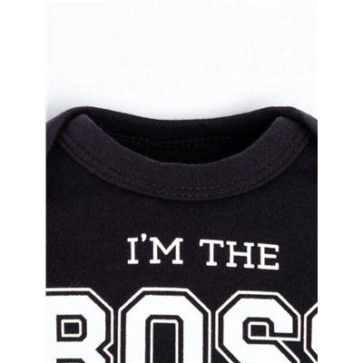 Боди детское «Крошка Я» Little Boss, рост 68-74 см, чёрное