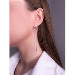 Серьги-продёвки из серебра с фианитами родированные 925 пробы 111028_001