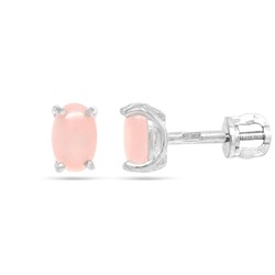 Серьги из серебра розовый кварц, СПН127