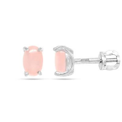 Серьги из серебра розовый кварц, СПН127