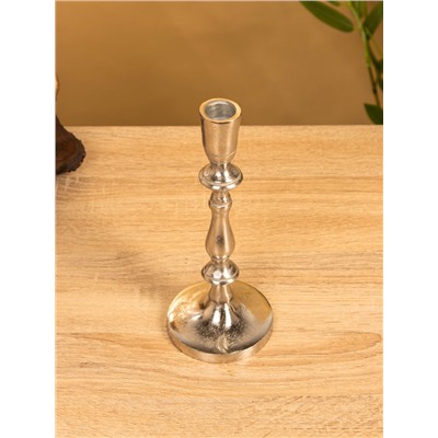 Подсвечник «Зима», 8.5×8.5×21 см, алюминий, серебристый