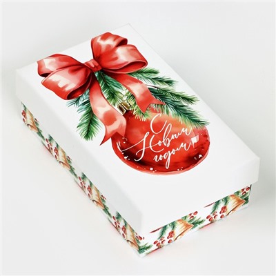 Набор новогодних подарочных коробок 15 в 1 «Уютный Новый год», 12×7×4 см - 46.5×30×17.5 см