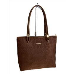 Женская сумка из искусственной замши, цвет шоколад