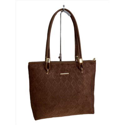 Женская сумка из искусственной замши, цвет шоколад