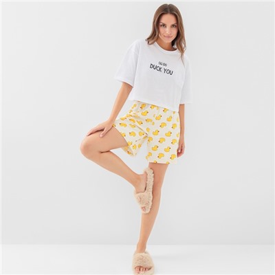 Пижама женская (футболка, шорты) KAFTAN Duck, размер 48-50