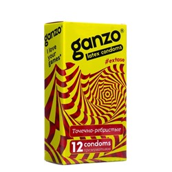 Презервативы «Ganzo» Extase, ребристые, 12 шт.