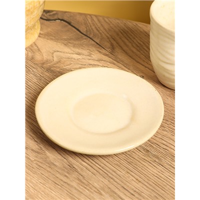 Чашка с блюдцем «Камень 2», 13×13×10 см, керамика, бежевая в крошку