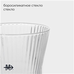 Стакан Magistro «Грани», 320 мл, 8.5×11 см, боросиликатное стекло, прозрачный