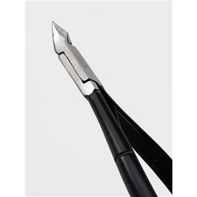 Кусачки маникюрные для кутикулы, двойная пружина, 11 см, длина лезвия-8 мм, чёрные, серебристые