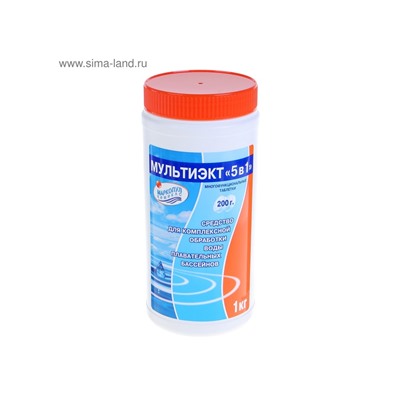 Дезинфицирующее средство «Мультиэкт 5 в 1», для воды в бассейне, комплексный препарат, таблетки 200 г, 1 кг