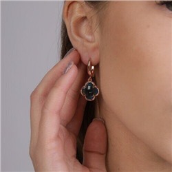 Серьги ювелирная бижутерия, коллекция "Дубай" покрытие позолота, цвет камня: голубой, арт. 847.546