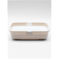 Лоток ALTA для кошек с сеткой 50×38×13.5 см, бело-бежевый