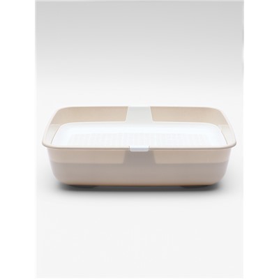 Лоток ALTA для кошек с сеткой 50×38×13.5 см, бело-бежевый