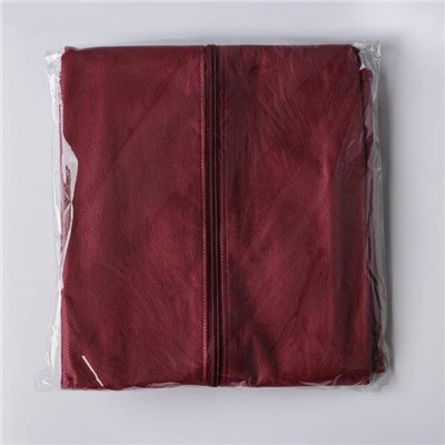 Чехол для одежды с окном, 60×120 см, спанбонд, бордо