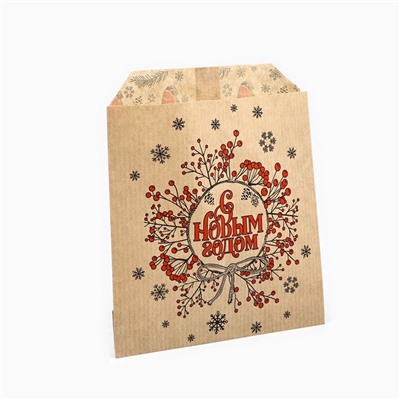 Конверт для сладостей, крафт, «С Новым годом», 14×16 см