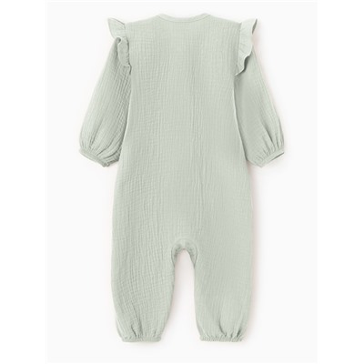 Комбинезон детский «Крошка Я. Муслин», рост 62-68 см, оливковый