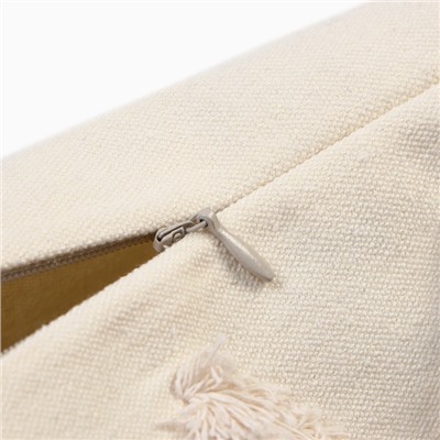 Наволочка декоративная «Этель» Бохо, 45×45 см, цвет молочный, 100% хлопок