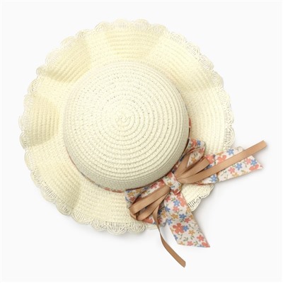 Шляпа для девочки MINAKU «Милашка», р-р 52, бежевая