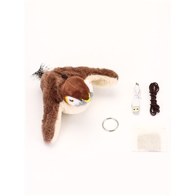 Интерактивная игрушка для животных «Воробей», коричневая