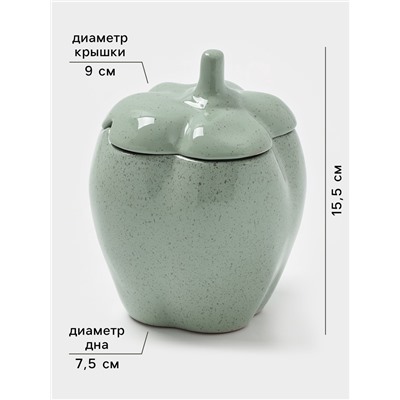 Горшок для запекания Борисовская керамика «Перец», 650 мл, зеленый