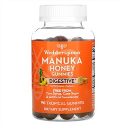 Wedderspoon, Manuka Honey Gummies, Digestive, Tropical , 90 Gummies