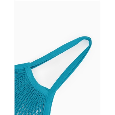 Сумка-авоська плетёная, клетка 1.5 см, синяя