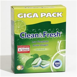 Таблетки для посудомоечных машин Clean & Fresh All in 1, 100 шт.