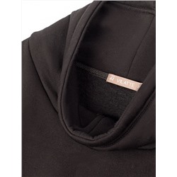 Джемпер с объемным воротом и шнуром на талии из футера-трехнитки