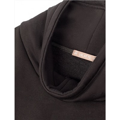 Джемпер с объемным воротом и шнуром на талии из футера-трехнитки