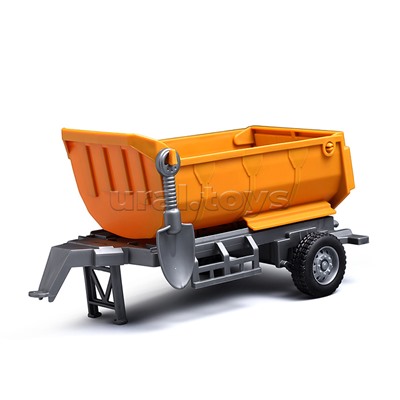 Экскаватор "Силач" с прицепом, р/у, 27 MHz, в коробке