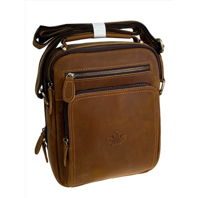 Сумка мужская из натуральной кожи, цвет рыжий