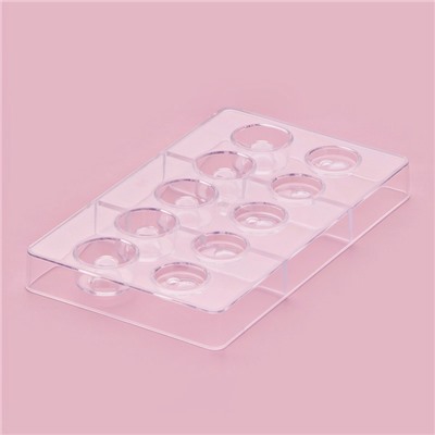 Форма для конфет и шоколада «Бабл», 10 ячеек, 20×12×2.5 см, d=2.5 см, d=2.7 см, прозрачная