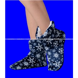 6 ПАР - Носки-САПОЖКИ женские с мехом Снежинки ВЫСОКИЕ