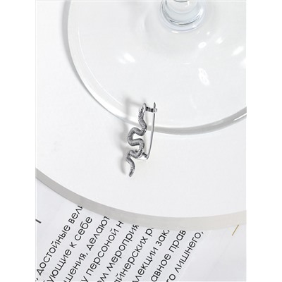 Брошь из чернёного серебра - Змея Бр-18ч