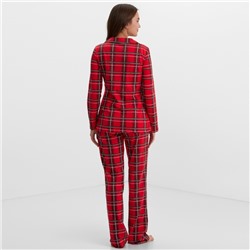 Пижама новогодняя женская (рубашка, брюки) KAFTAN «Клетка», размер 40-42