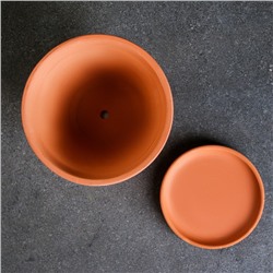 Горшок для цветов «Терра», 1.2 л, d=15 см, h=13 см, керамика, с поддоном, цвет терракот