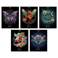 Тетрадь  96л клетка "Золотая романтика" 3D фольга (089287) Хатбер