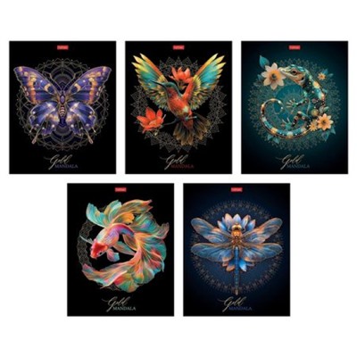 Тетрадь  96л клетка "Золотая романтика" 3D фольга (089287) Хатбер