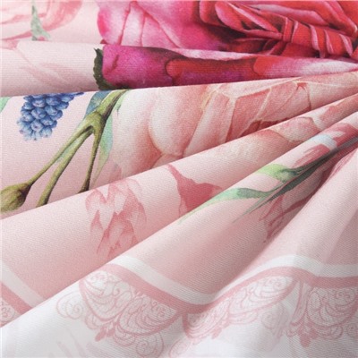 Скатерть круглая «Этель. Розы», d=160 см, 100 % хлопок, саржа 190 г/м²