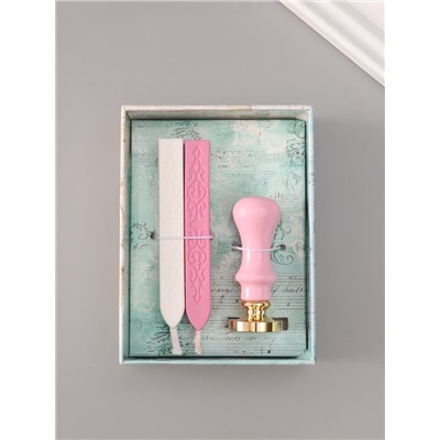 Подарочный набор для сургучной печати «Сердечко», печать, ручка, сургуч, 12.5×10×3.6 см