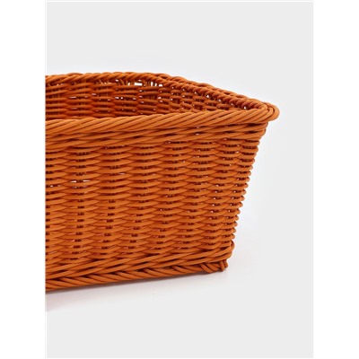 Корзина для продуктов Доляна, 40×30×15 см, пластик, плетёная, коричневая