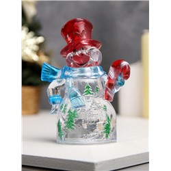 Ёлочная игрушка «Снеговик», 12 см, от батареек LR1133×3, свечение мульти (RGB)