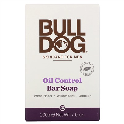 Bulldog Skincare For Men, Bar Soap, Oil Control, 7.0 oz (200 g)