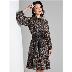 Платье шифоновое с длинным рукавом