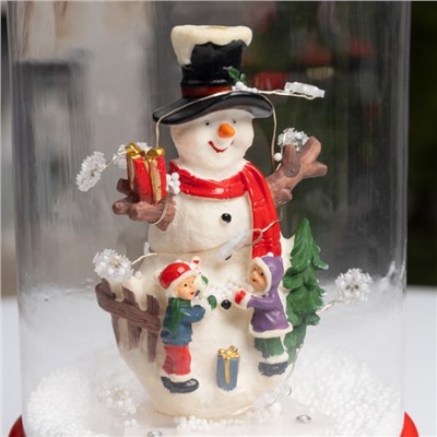 Светодиодная фигура «Капсула со снеговиком» 18×30×18 см, пластик, батарейки ААх3 (не в комплекте), USB, свечение белое