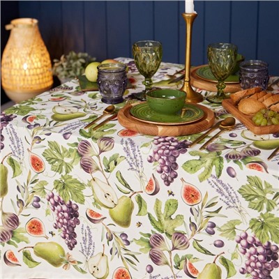 Скатерть «Этель. Фруктовый сад», 149×110 см, 100% хлопок, саржа 190 г/м²