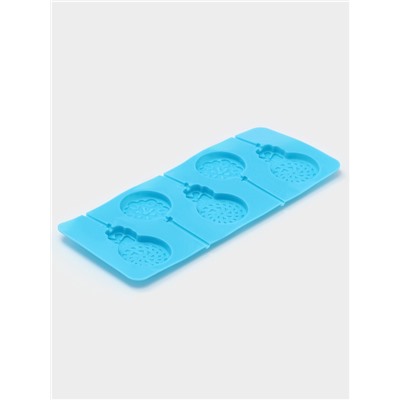 Форма для леденцов Доляна «Улыбка», силикон, 25×9.5 см, 5 ячеек, с палочками, МИКС